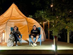 Luxury glamping tent at Butter & Grahams on Drummond Island, Northern Michigan
