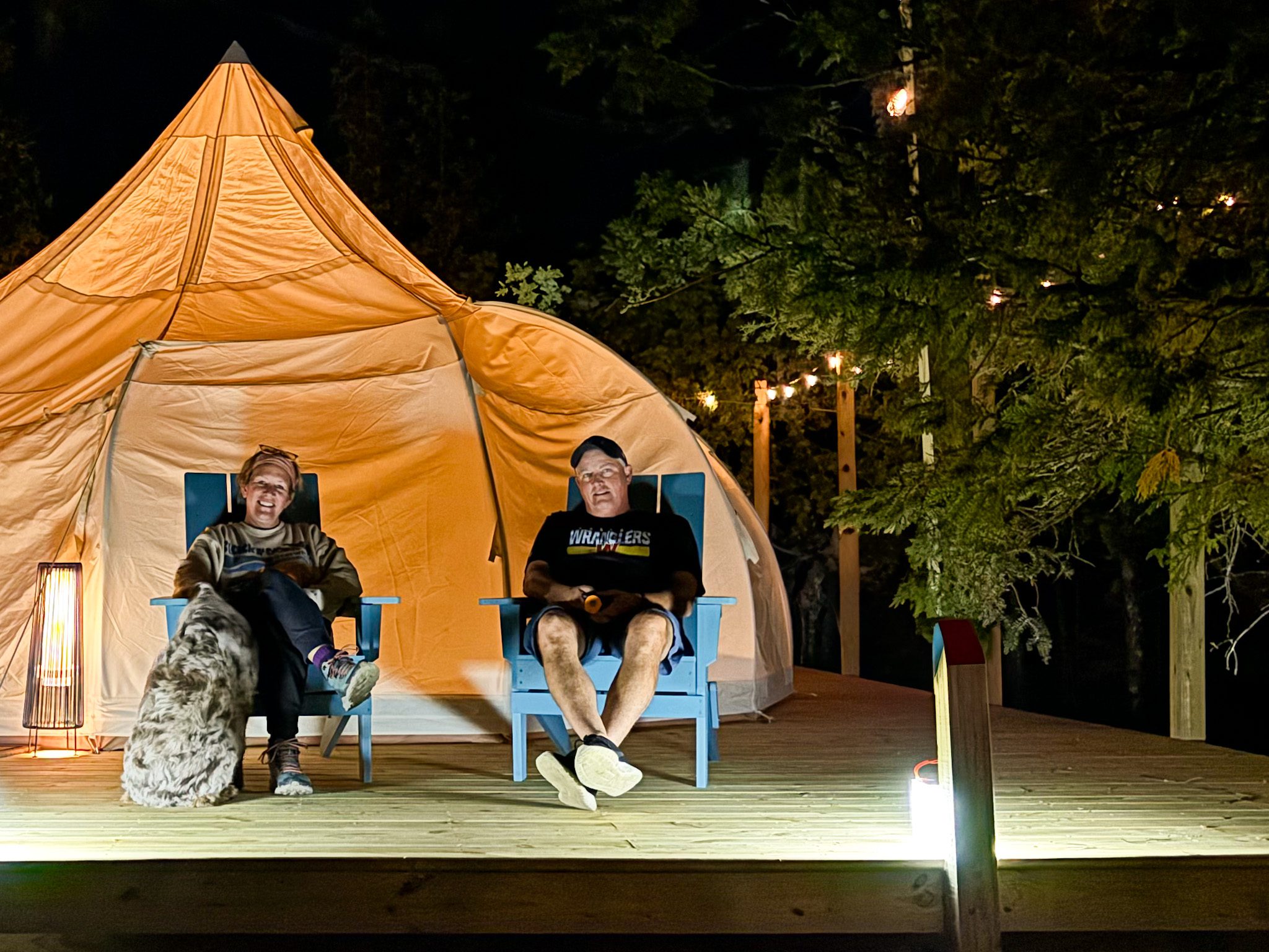 Luxury glamping tent at Butter & Grahams on Drummond Island, Northern Michigan